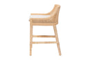 Bancroft Natural Rattan Wingback Counter Stool