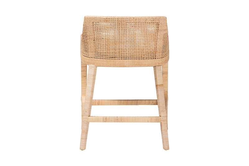 Bancroft Natural Rattan Wingback Counter Stool