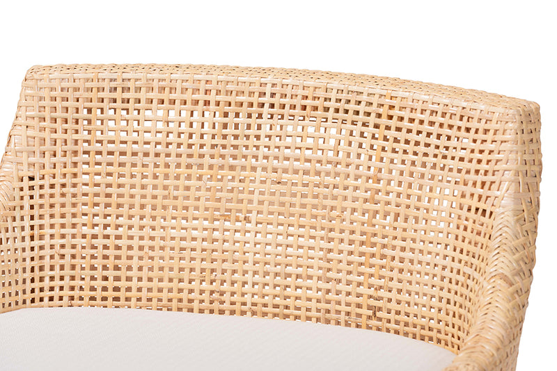 Bancroft Natural Rattan Wingback Counter Stool