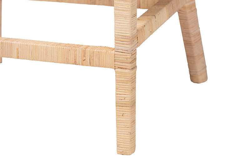 Bancroft Natural Rattan Wingback Counter Stool