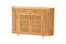 Joseph 2-Drawers & 4-Doors Natural Rattan Sideboard, Short