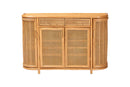 Joseph 2-Drawers & 4-Doors Natural Rattan Sideboard, Short