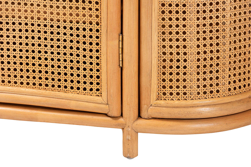 Joseph 2-Drawers & 4-Doors Natural Rattan Sideboard, Short