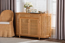 Joseph 2-Drawers & 4-Doors Natural Rattan Sideboard, Short