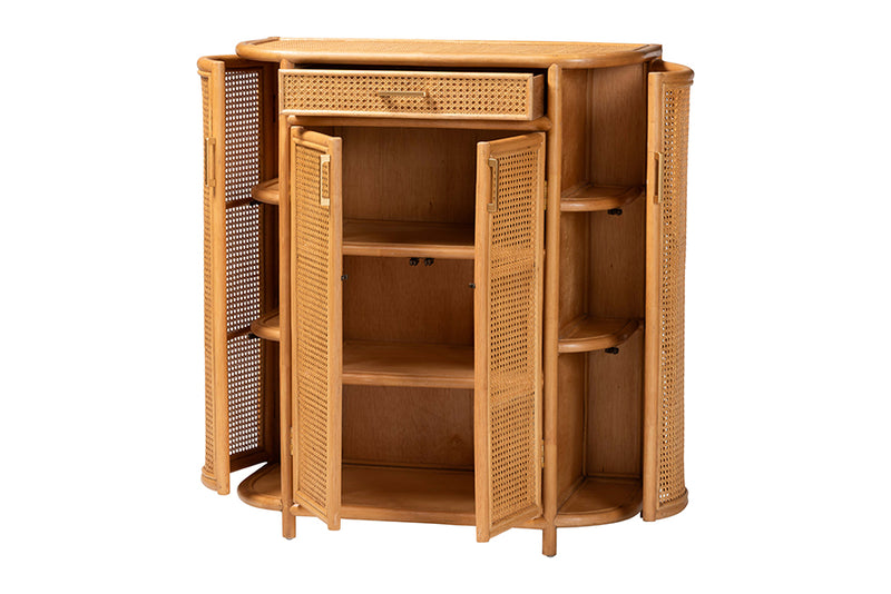 Joseph 2-Drawers & 4-Doors Natural Rattan Sideboard, Tall