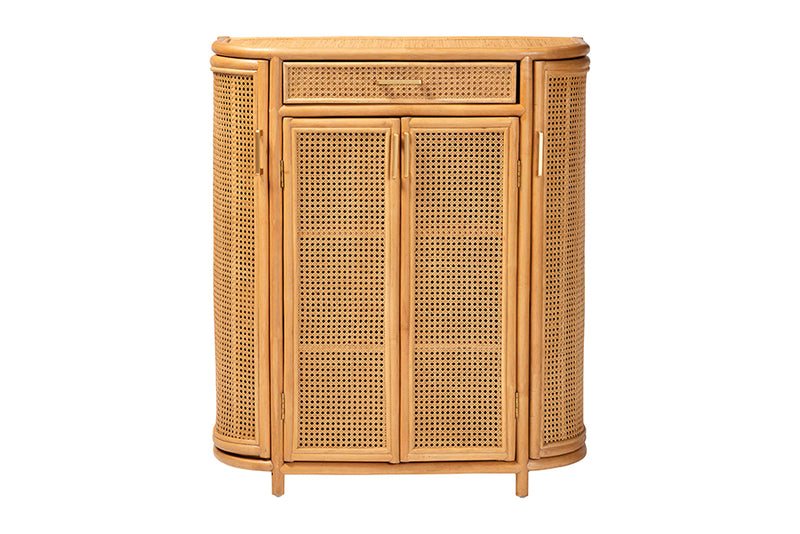 Joseph 2-Drawers & 4-Doors Natural Rattan Sideboard, Tall