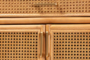Joseph 2-Drawers & 4-Doors Natural Rattan Sideboard, Tall