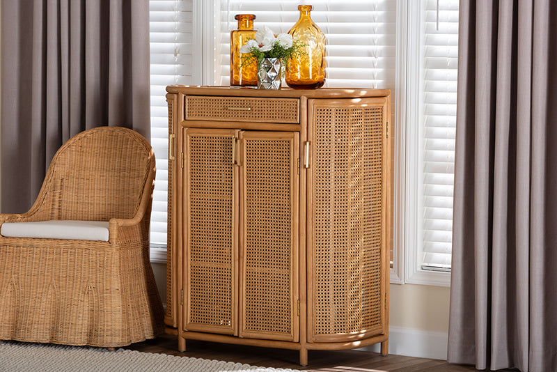 Joseph 2-Drawers & 4-Doors Natural Rattan Sideboard, Tall