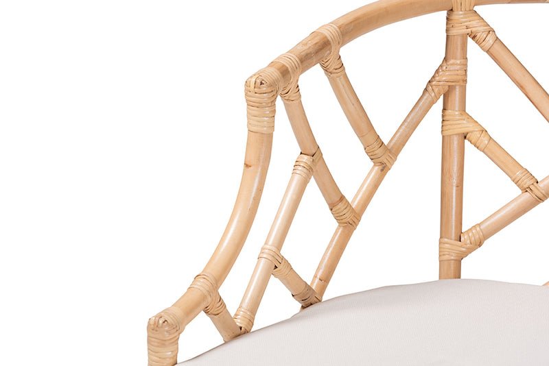 Barnes Natural Rattan Barrel Dining Chair