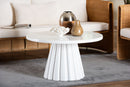 Juliet Round Coffee Table with Fluted Pedestal Base