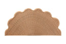 Esper Natural Rattan Scalloped Headboard with Sunburst Weave