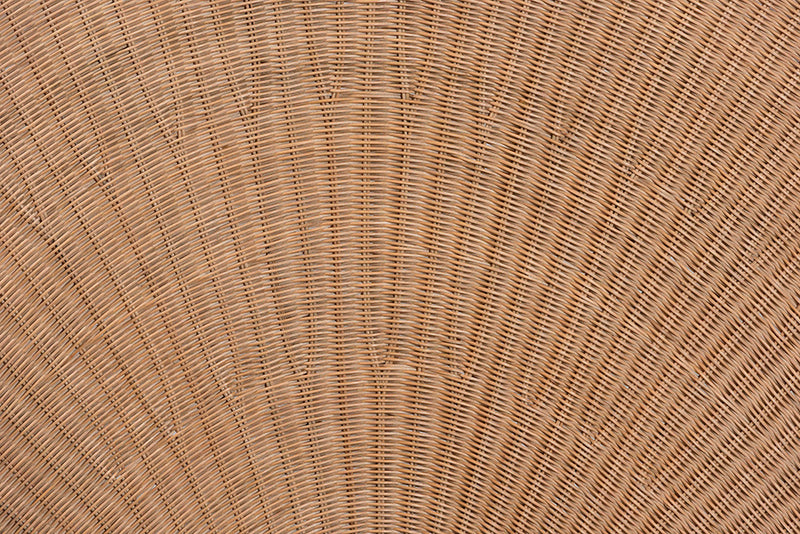 Esper Natural Rattan Scalloped Headboard with Sunburst Weave
