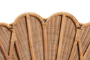 Esper Natural Rattan Scalloped Headboard with Sunburst Weave