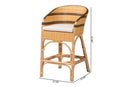 Anderson Rattan Barrel-Back Counter Stool with Cushion