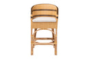 Anderson Rattan Barrel-Back Counter Stool with Cushion