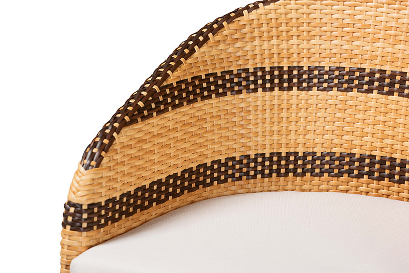 Anderson Rattan Barrel-Back Counter Stool with Cushion