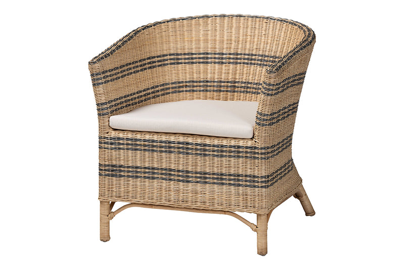 Donny Natural Rattan Barrel-Back Dining Chair