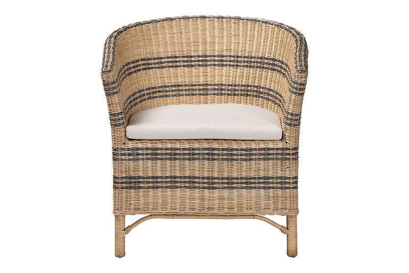 Donny Natural Rattan Barrel-Back Dining Chair
