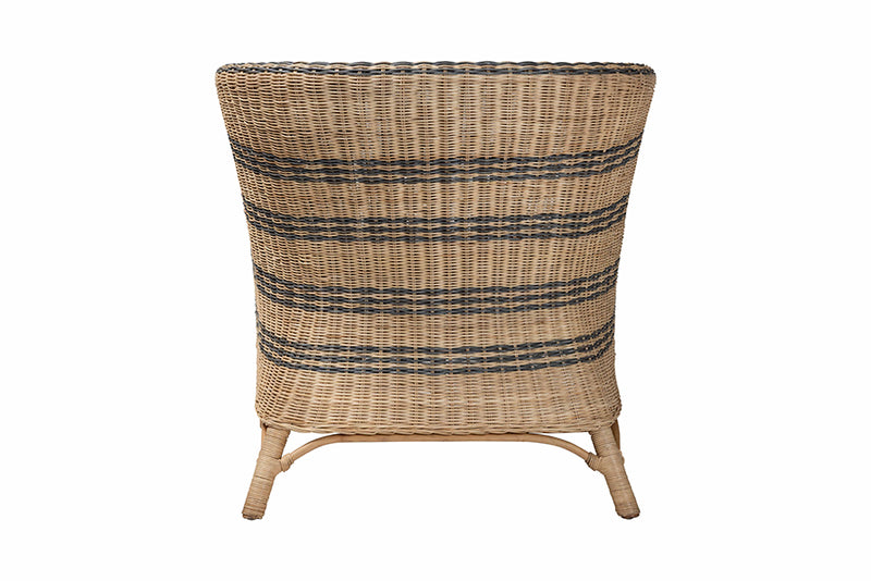 Donny Natural Rattan Barrel-Back Dining Chair