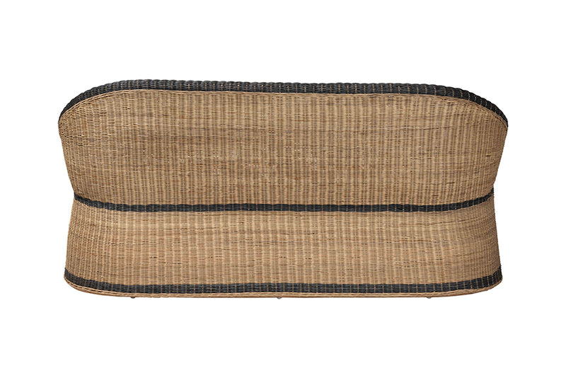 Cally Natural Rattan Two-Tone Loveseat