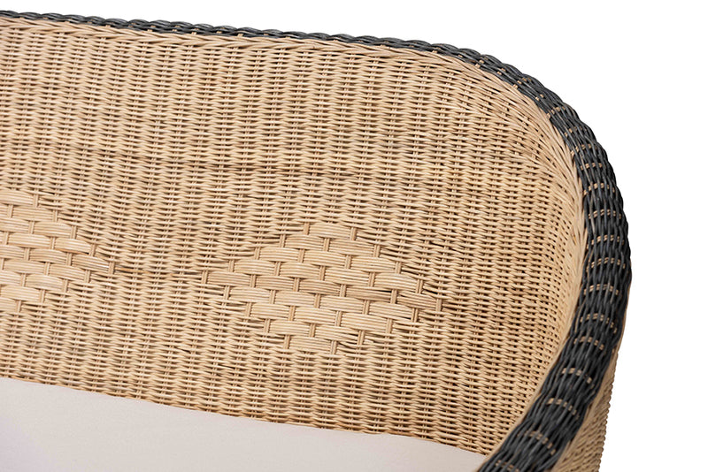 Cally Natural Rattan Two-Tone Loveseat