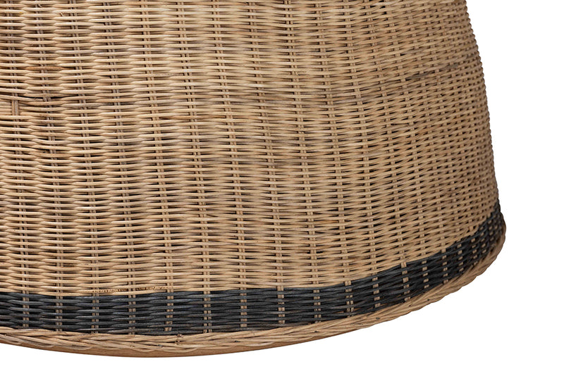 Cally Natural Rattan Two-Tone Loveseat