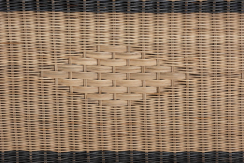 Cally Natural Rattan Two-Tone Loveseat