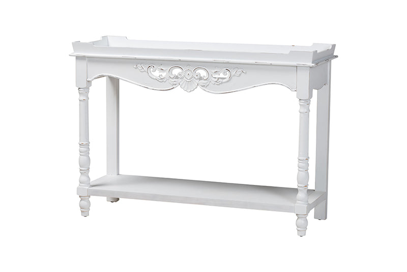 Mortis Distressed White Console Table