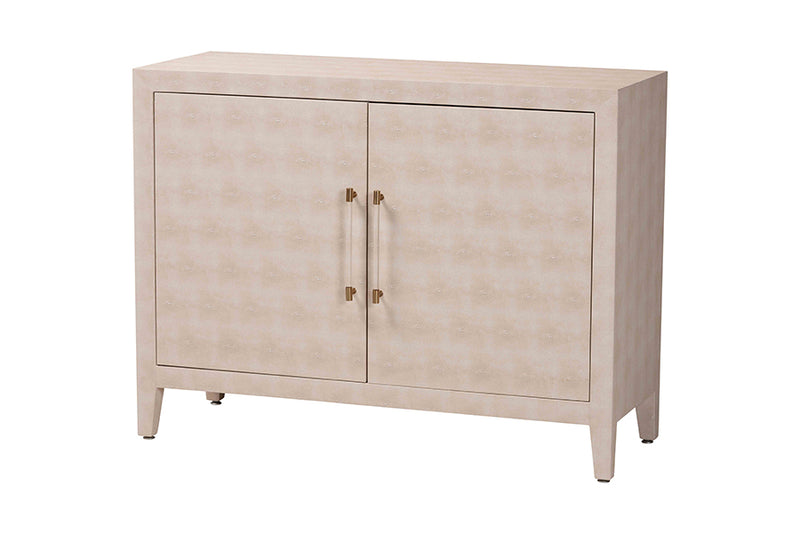 Sydney Faux Shagreen 2-Door Storage Cabinet