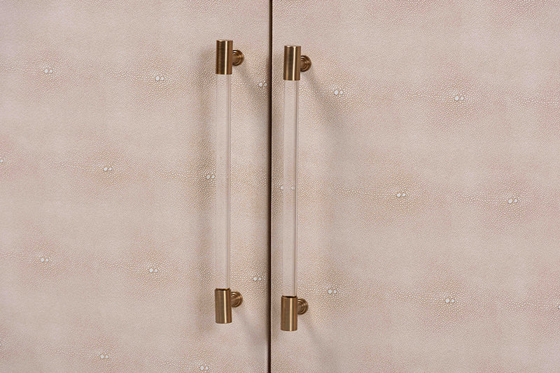 Sydney Faux Shagreen 2-Door Storage Cabinet
