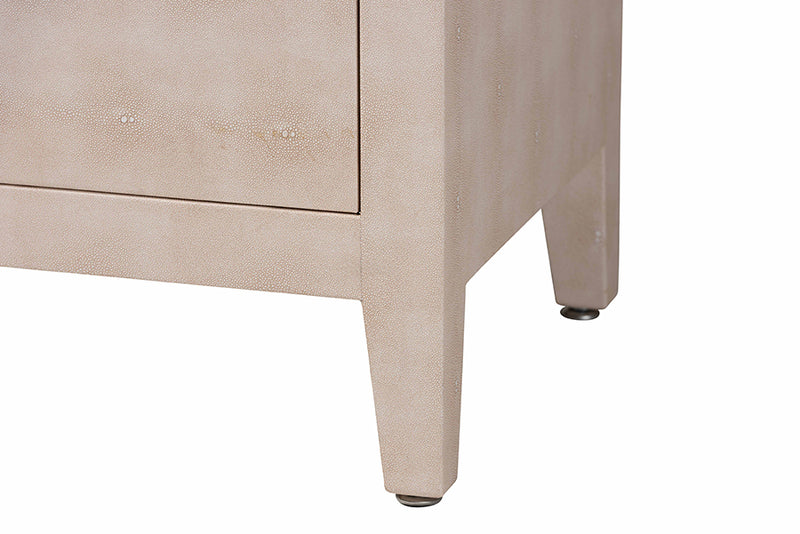 Sydney Faux Shagreen 2-Door Storage Cabinet