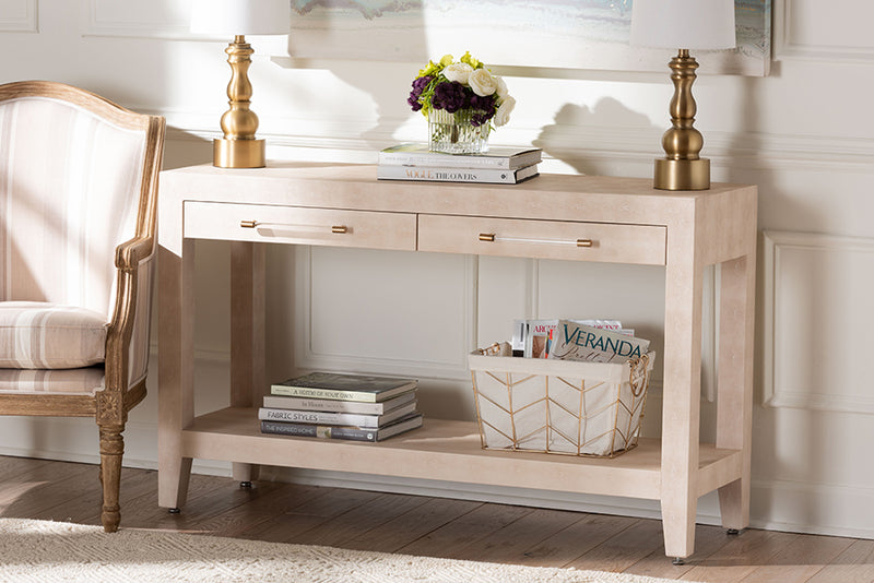 Sydney Faux Shagreen 2 Drawers Console Table