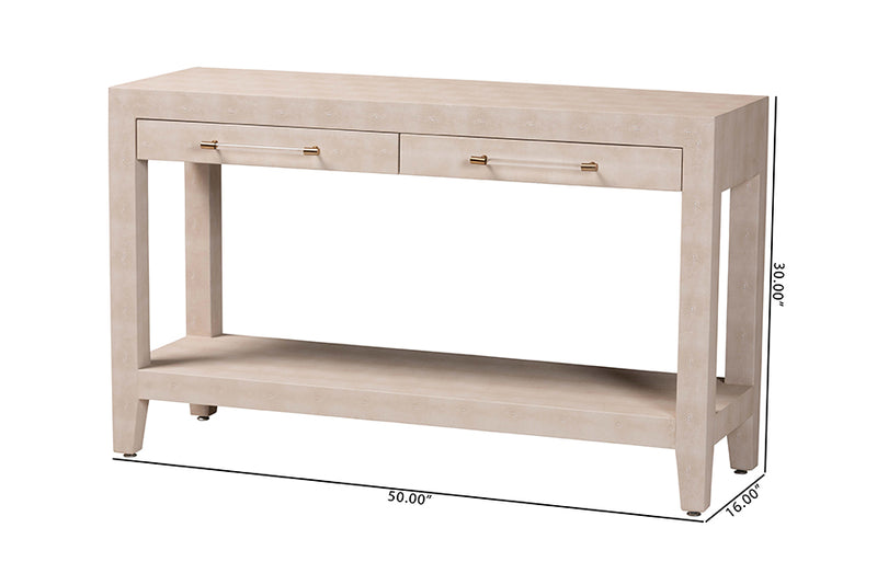 Sydney Faux Shagreen 2 Drawers Console Table