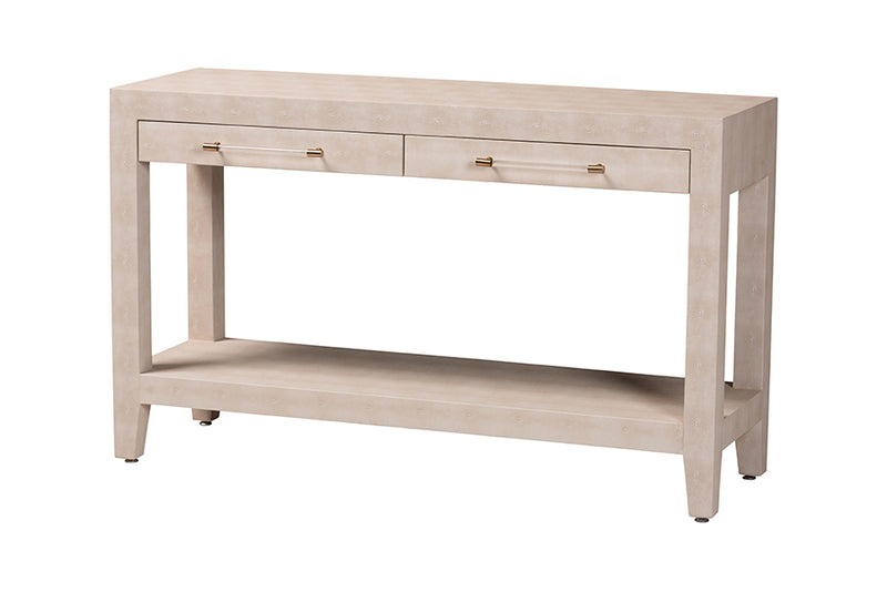 Sydney Faux Shagreen 2 Drawers Console Table