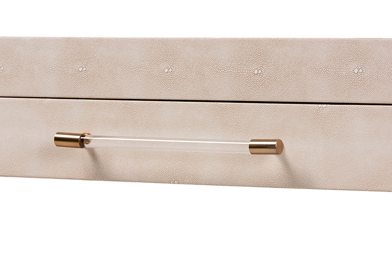 Sydney Faux Shagreen 2 Drawers Console Table