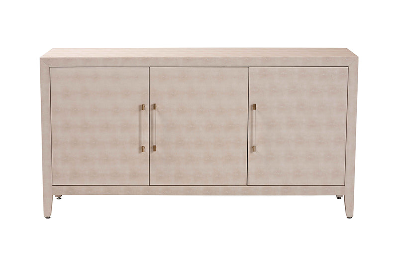 Sydney Faux Shagreen 3-Door Storage Cabinet