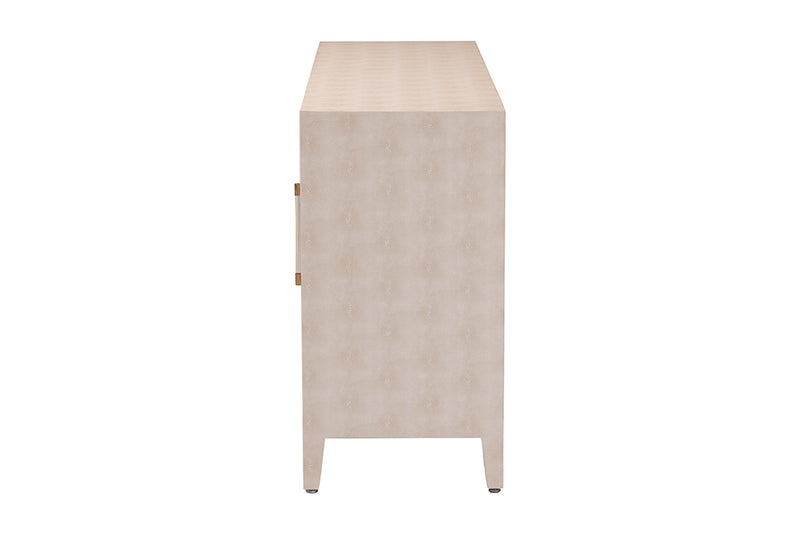 Sydney Faux Shagreen 3-Door Storage Cabinet