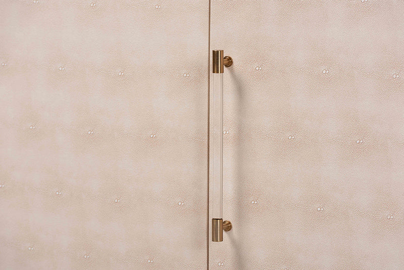 Sydney Faux Shagreen 3-Door Storage Cabinet