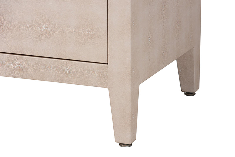 Sydney Faux Shagreen 3-Door Storage Cabinet