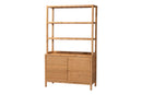 Elda Natural Rattan Display Shelf with 2-Door Storage Cabinet