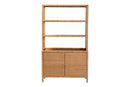Elda Natural Rattan Display Shelf with 2-Door Storage Cabinet
