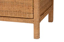 Elda Natural Rattan Display Shelf with 2-Door Storage Cabinet