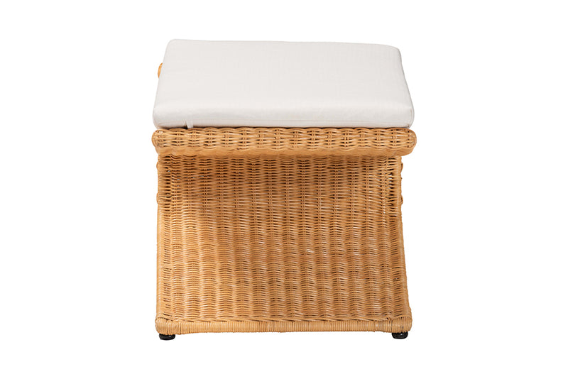 Ronald Natural Rattan Footstool