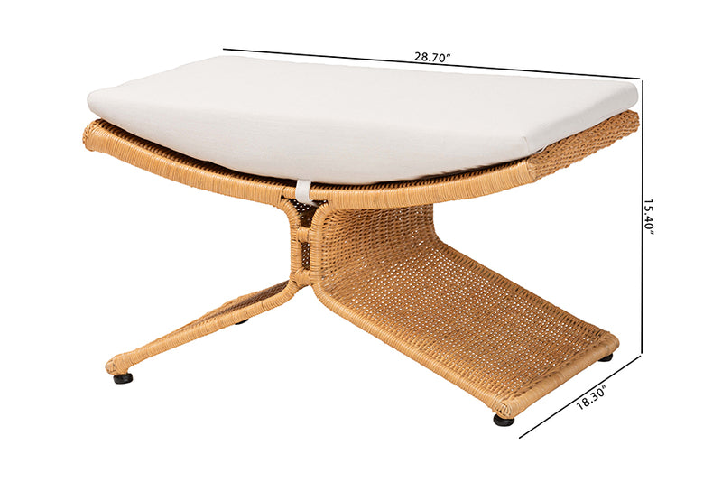 Ronald Natural Rattan Footstool