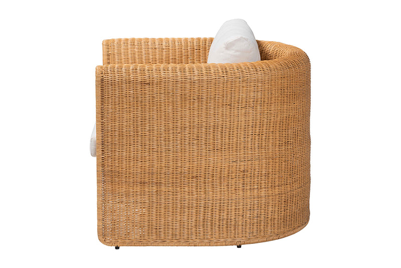Katrina Natural Rattan Armchair with U-Shaped Silhouette