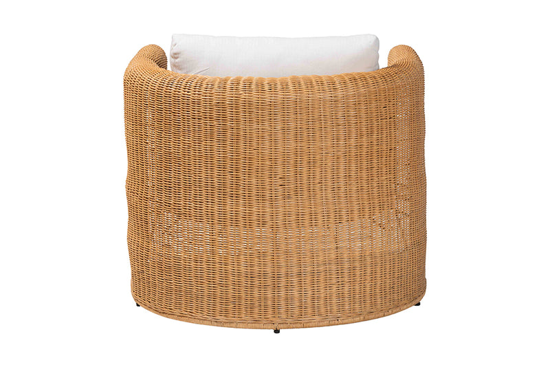 Katrina Natural Rattan Armchair with U-Shaped Silhouette