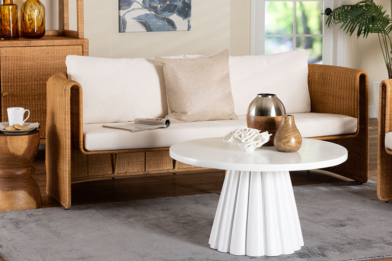 Katrina Natural Rattan Sofa with U-Shaped Sculptural Frame