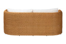 Katrina Natural Rattan Sofa with U-Shaped Sculptural Frame