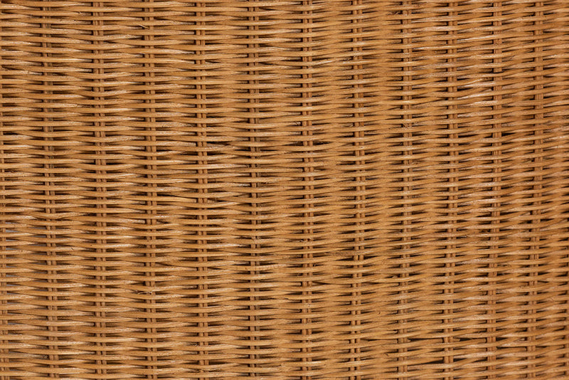 Katrina Natural Rattan Sofa with U-Shaped Sculptural Frame