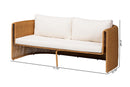 Katrina Natural Rattan Sofa with U-Shaped Sculptural Frame